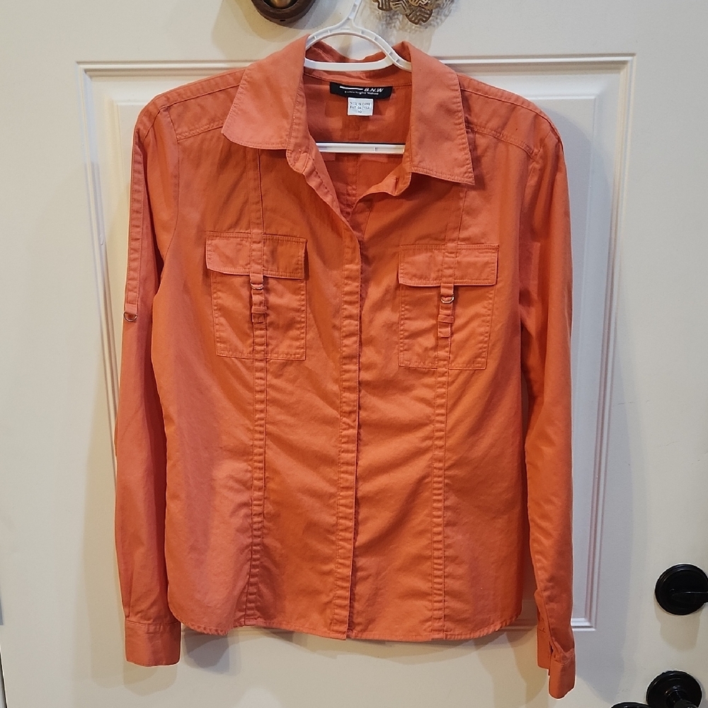 Orange Snap Up Shirt